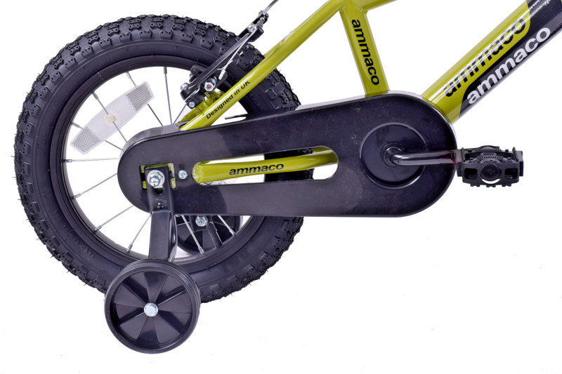 Ammaco Rocky 14 Inch Wheel Kids Bike Green and Black-3